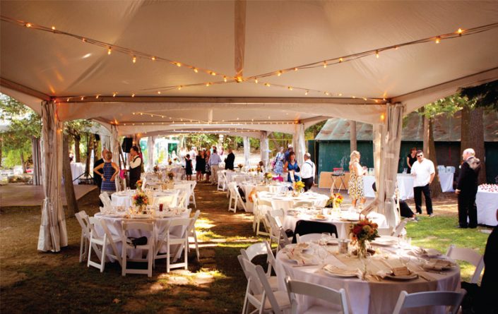 Frame Tent with Strand Lighting