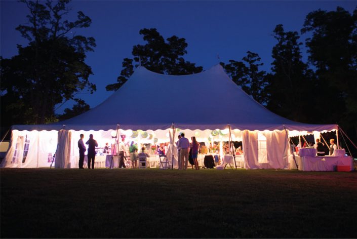 Wedding tent at night