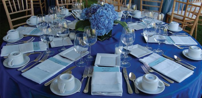 Blue Wedding Dinner Table